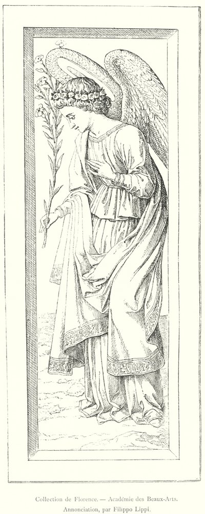 Firenzei gyűjtemény, Képzőművészeti Akadémia, Angyali üdvözlet, Filippo Lippi (metszet) alkotó: Italian School
