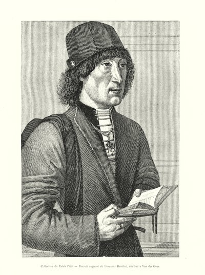 A Pitti-palota gyűjteménye, Giovanni Bandini állítólagos portréja, Van der Goes-nak tulajdonítva (metszet) alkotó: Italian School