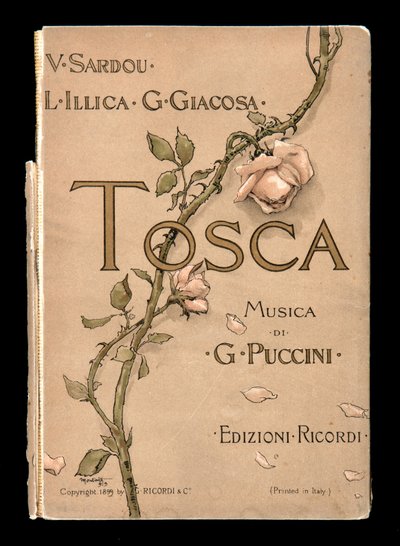 Borító, Libretto della Tosca, Giacomo Puccini, Ricordi Edition, Olaszország alkotó: Italian School
