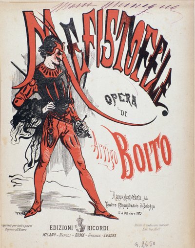 Arrigo (Enrico) Boito Mefistofele-operájának kottaborítója alkotó: Italian School