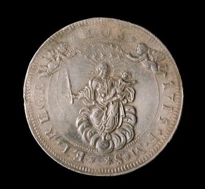 A Gének Köztársaságának pénzneme: hat ekus ezüst érme. Átm. 61,5 mm. 1715. Elöl. Genes Musei di Strada Nuova (l., M7156) alkotó: Italian School