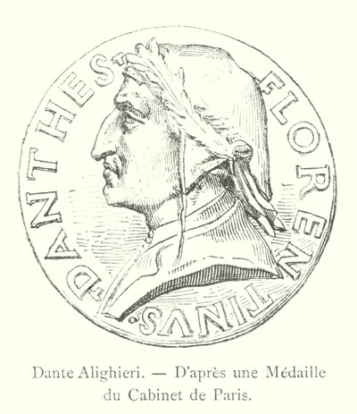 Dante Alighieri, A párizsi kabinet kitüntetése után (metszet) alkotó: Italian School
