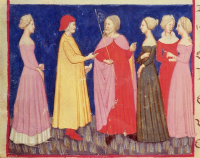 Dante és Beatrice a paradicsomban, Dante Alighieri (1265-1321) Isteni színjátékából alkotó: Italian School