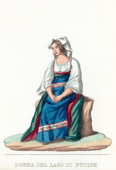 Donna Del Lago Di Fucine (színes metszet) alkotó: Italian School