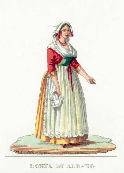 Donna Di Albano (színes metszet) alkotó: Italian School