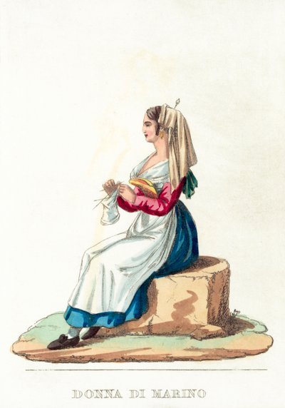 Donna Di Marino (színes metszet) alkotó: Italian School