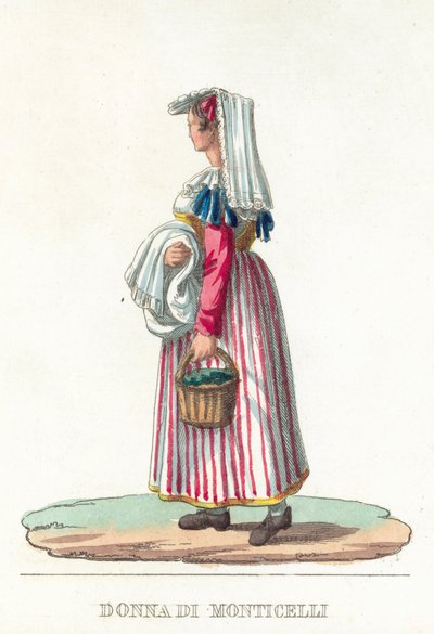 Donna Di Monticelli (színes metszet) alkotó: Italian School
