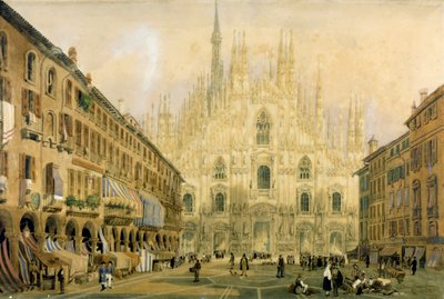 A Dóm tér és a katedrális Milánóban. 1811. alkotó: Italian School