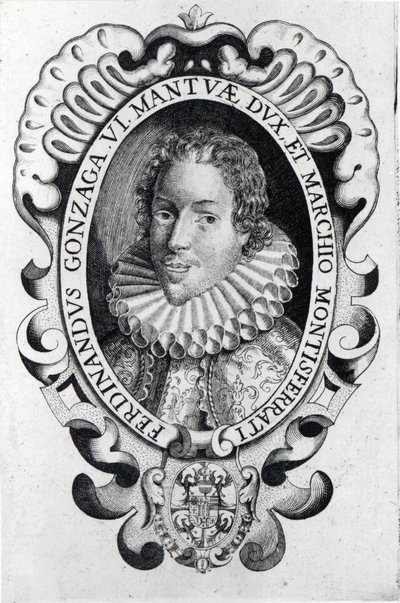 Ferdinando Gonzaga, Mantova hercege (metszet) (fekete-fehér fotó) alkotó: Italian School