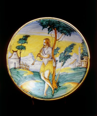 Furulyás pásztor bu Montelupo gyártás alkotó: Italian School