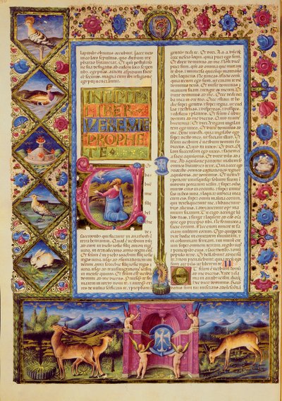 Fol.25v Jeremiás könyvének megnyitása, a Borso d