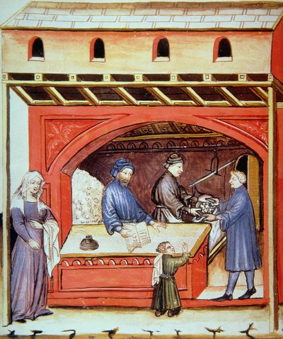 Fol.62v Eladó só, illusztráció a Tacuinum Santiatis Codex Vindobonensisből alkotó: Italian School