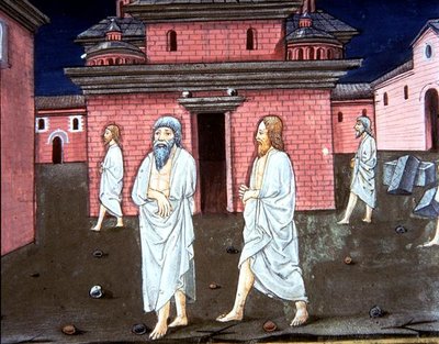 Fol.78v Jézus azt mondja a bénának: "Higgy, és minden bűnöd megbocsáttatik" (vellum) alkotó: Italian School
