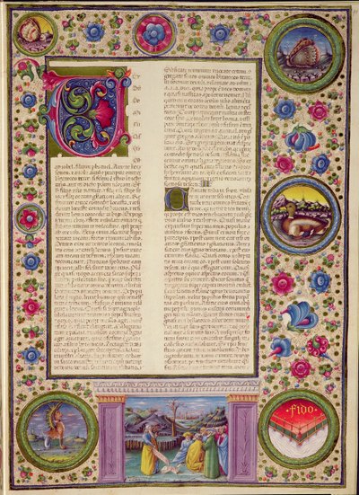 Fol.91r Jóel próféta könyve (kispróféta a Kr. e. 8. századból, aki Jeruzsálemben prédikált), a Borso d
