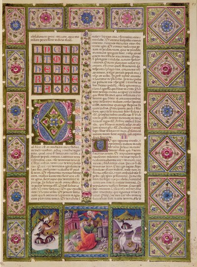Fol.97r Micheas próféta könyvének megnyitása, a Borso d