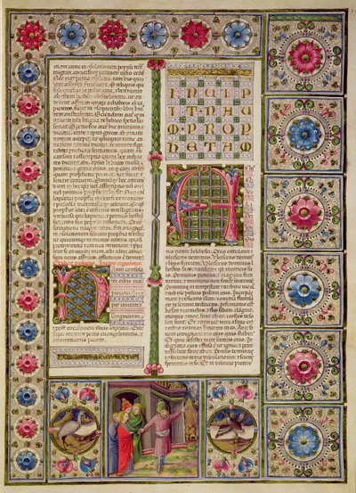 Fol.99r Opening to the Book of the Prophet Naum, from the Borso d