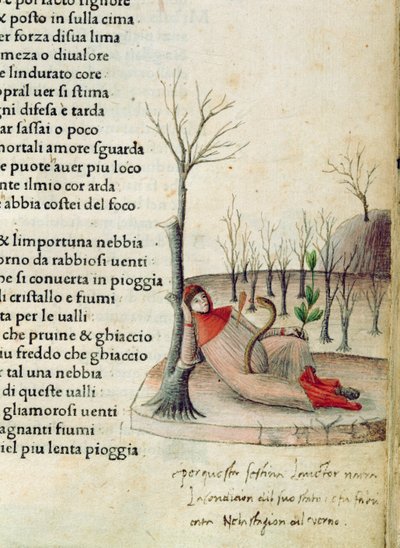 Fol. 52r Petrarch „Canzoniere e Trionfi” című művéből, 1470 körül alkotó: Italian School