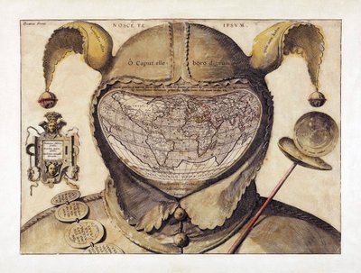 Bolondok sapkája világtérkép, 1590 körül (metszet) alkotó: Italian School