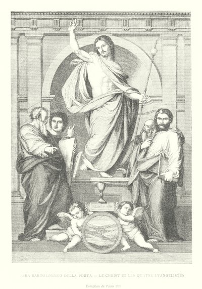Fra Bartolommeo della Porta, Le Christ et les Quarte Evangelistes, Collection du Palais Pitti (metszet) alkotó: Italian School
