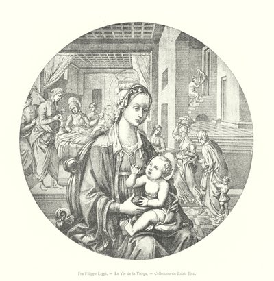 Fra Filippo Lippi, A Szűz élete, Pitti Palota Gyűjtemény (metszet) alkotó: Italian School