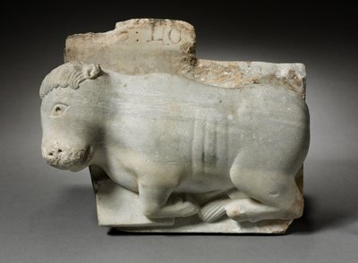 Egy főváros töredéke Szent Lukács ökrével, 1175-1200 körül alkotó: Italian School