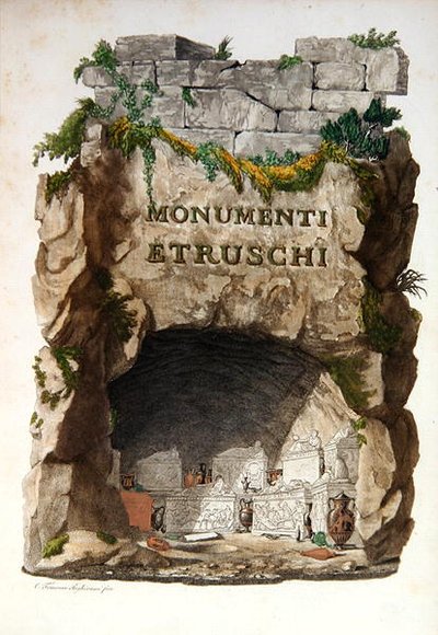 Francesco Inghirami (1772-1846) "Etruszk emlékművek" frontképe, Fiesole-ban jelent meg alkotó: Italian School
