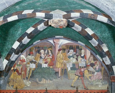 Gyümölcs- és zöldségpiac, 1500 körül (freskó) alkotó: Italian School