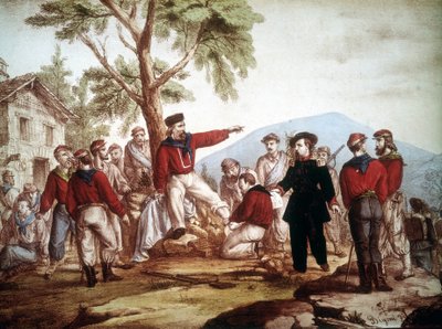 Garibaldi (1807-1882) megsebesült Aspromontéban. alkotó: Italian School