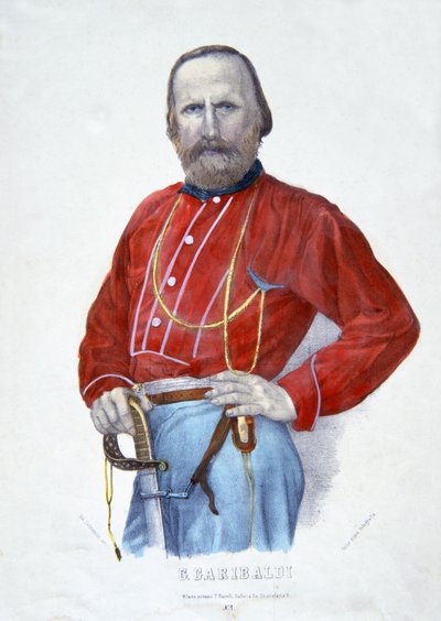 Garibaldi, illusztráció az Olaszország történetéből alkotó: Italian School