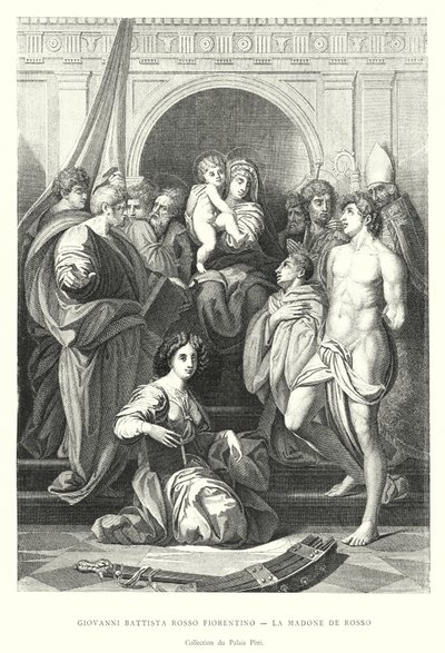 Giovanni Battista Rosso Fiorentino, La Madone de Rosso, Collection du Palais Pitti (metszet) alkotó: Italian School