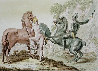 Görög lovasság, Jules Ferrario „Le Costume Ancien et Moderne” 44-es táblája, kiadva az 1820-as és 30-as évek körül (színes litó) alkotó: Italian School