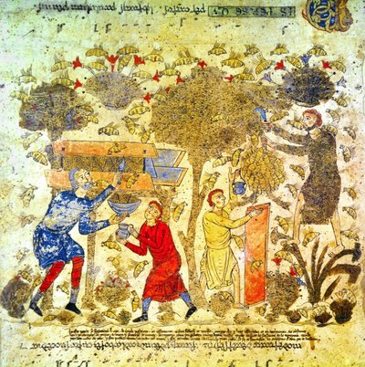 Mézszüret Olaszországban a 12. században alkotó: Italian School