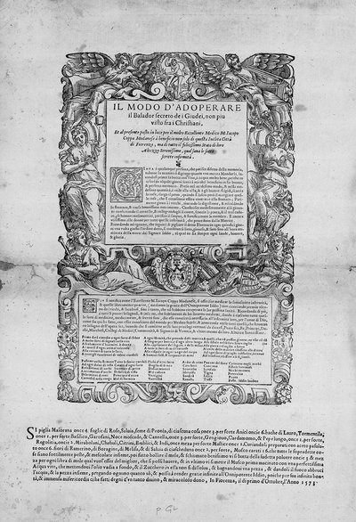 A Balador Secreto dei Giudei használatának módja, Jacopo Coppa, Modena, Firenze alkotó: Italian School