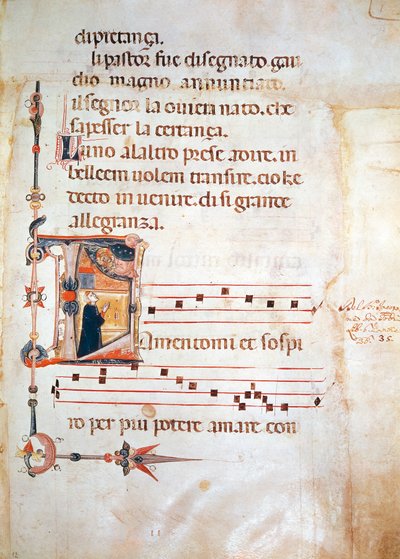 Jacopone of Todi világító lapjai Laudából, kézirat alkotó: Italian School