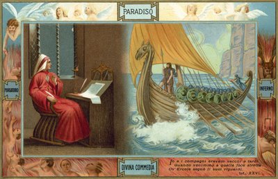 Illusztráció Dante Isteni komédiájához (színes litográfia) alkotó: Italian School