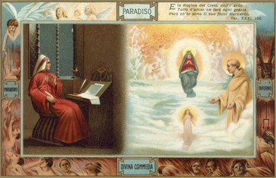 Illusztráció Dante Isteni komédiájához (színes litográfia) alkotó: Italian School