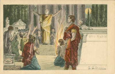 Illusztráció Henryk Sienkiewicz Quo Vadis című regényéhez (színes litográfia) alkotó: Italian School
