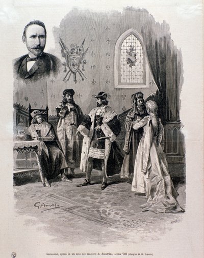 Pierre Gringoire illusztrációja, Antonio Scontrino munkája alkotó: Italian School