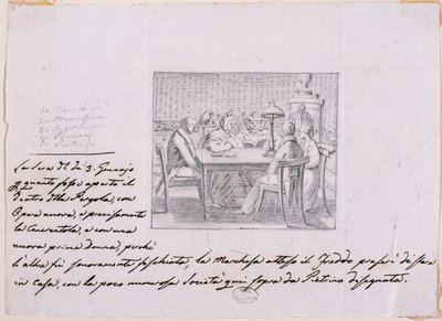 Belső jelenet (ceruza papíron) alkotó: Italian School
