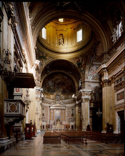 A Gesu jezsuita templom belső képe alkotó: Italian School