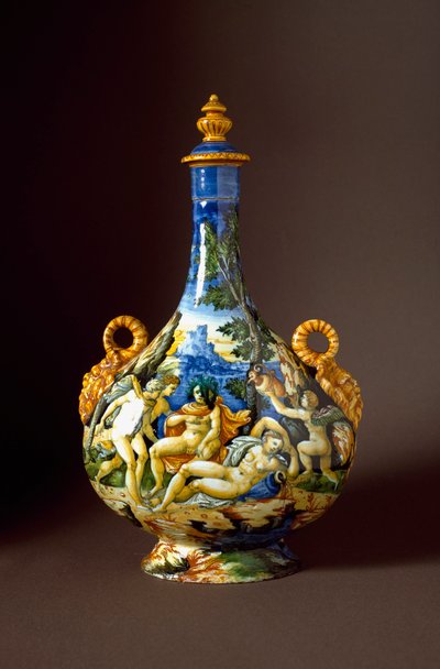 Io et Juno Kerámia kancsó, amelyet Urbinóban, az olaszországi Fontana műhelyben gyártanak. 16. századi Firenze, Museo Nazionale del Bargello – Io és Juno. Kerámia kancsó Fontana műhelyből, Urbino. 16. század. Bargello Nemzeti Múzeum, Firenze, Olaszország alkotó: Italian School