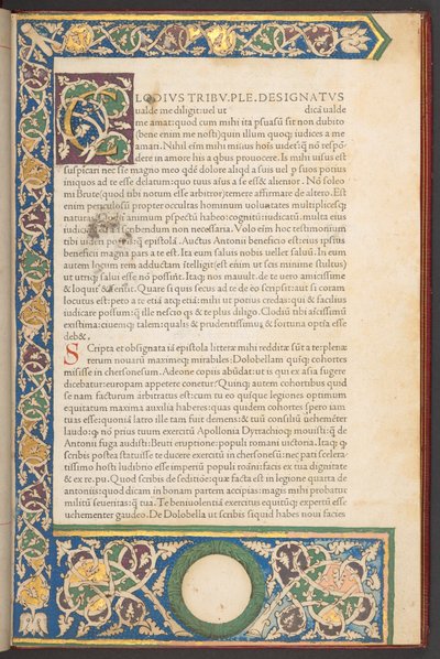 Olasz reneszánsz római típus, az Epistolae ad Brutumból, Marcus Tullius Cicero alkotó: Italian School