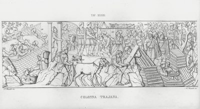Traianus oszlopa (metszet) alkotó: Italian School