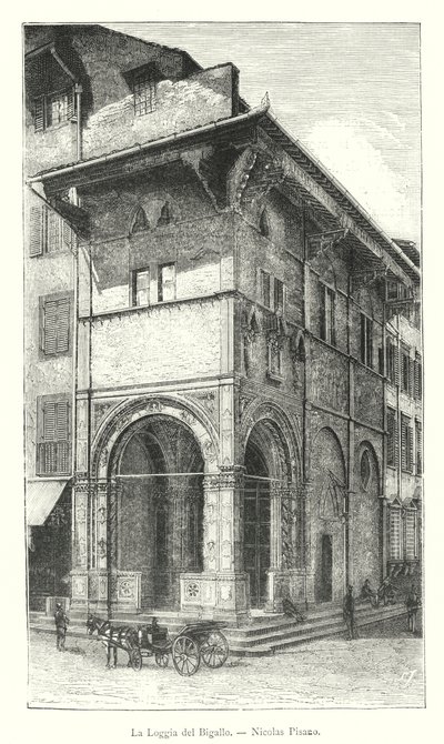 A Loggia del Bigallo, Nicolas Pisano (metszet) alkotó: Italian School