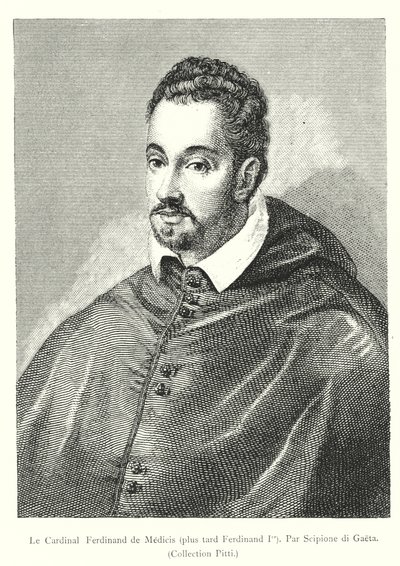 Le Cardinal Ferdinand de Medici, valamint néhai Ferdinand Ier, Par Scipione di Gaeta, Collection Pitti (metszet) alkotó: Italian School