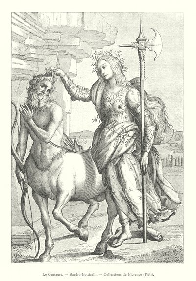 Le Centaure, Sandro Botticelli, Collections de Florence, Pitti (metszet) alkotó: Italian School