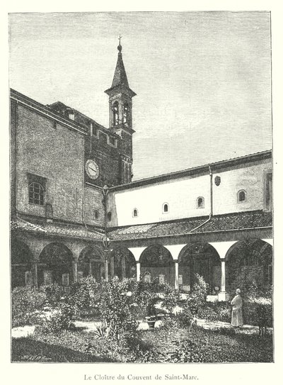 A Szent Márk kolostor kolostora (metszet) alkotó: Italian School