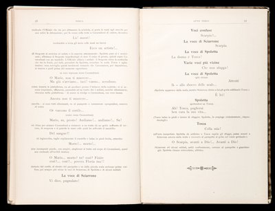 Librettó: Tosca, Giacomo Puccini, Ricordi kiadás, Olaszország alkotó: Italian School