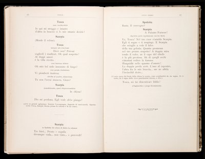 Librettó: Tosca, Giacomo Puccini, Ricordi kiadás, Olaszország alkotó: Italian School