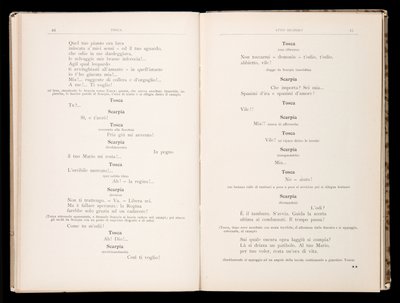 Librettó: Tosca, Giacomo Puccini, Ricordi kiadás, Olaszország alkotó: Italian School